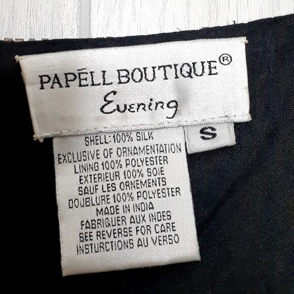 Ladies Papell Boutique Evening Jacket Dress Topper Silk Size Small Embellished - Picture 2 of 5